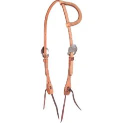 Roughout Slip Ear Headstall With Silver Scroll Buckle
