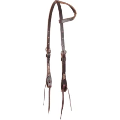 Martin Saddlery Rawhide Laced Chocolate Single Ear Headstall