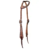Double J Saddlery Natural Roughout Feather Tooled Single Ear Headstall