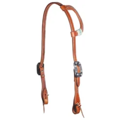 Professional's Choice Turquoise/Natural Rawhide Single Ear Headstall
