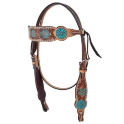 Rafter T Ranch Company Zuni Turquoise Browband Headstall