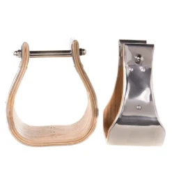 Partrade Trading Corporation 4 Inch Stainless Steel Covered Wooden Stirrups
