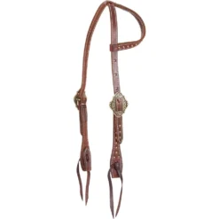 Martin Saddlery Slip Ear Chestnut With Dots Headstall