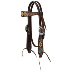 Weaver Leather Pony Turquoise Cross Navajo Arrow Headstall