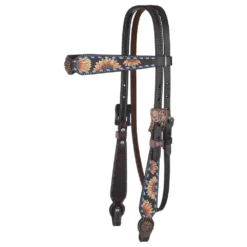 Circle Y Saddlery Sunflower Buckstitch Browband Headstall