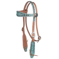 NRS Turquoise Rose Browband Headstall