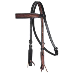 Professionals Choice Chestnut/Black Basketweave Browband Headstall