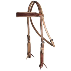 Professionals Choice Chestnut/Natural Basketweave Browband Headstall