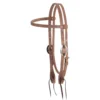 Martin Saddlery Natural Harness Leather Browband Headstall W/Santa Rosa Buckles