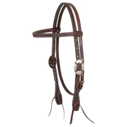 Martin Saddlery Chocolate Roughout Browband Headstall With Clarendon Buckle