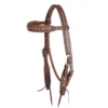 Martin Saddlery Chocolate Roughout Browband Headstall W/Floral Dots