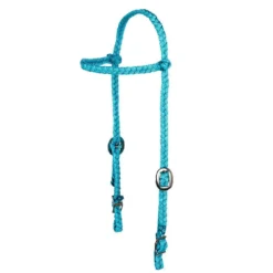Jerry Beagley Braiding Co. Nylon Turquoise Braided Pony Headstall