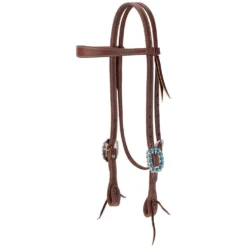 Weaver Leather Protack Turquoise Stones Slim Browband Headstall