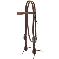 Weaver Leather Protack Turquoise Flower Slim Browband Headstall