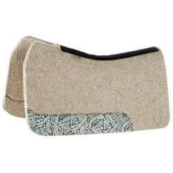 5 Star Equine Products Supplies Inc. 5 7/8in. Natural Flex Fit Barrel Racer Pad W/ Turquoise Dallas Floral Wear Leathers 30in.x28in.