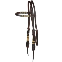 Martin Saddlery Rawhide Braided Browband Chocolate Headstall