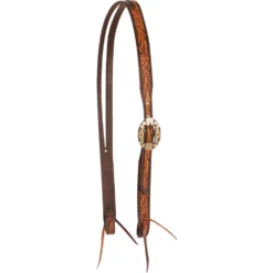 Cashel Company Two Tone Floral Tooled Split Ear Headstall