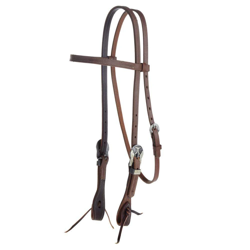 Weaver Leather Smarty Synergy 5/8 Inch Oiled Browband Headstall With Smarty Heel Buckles