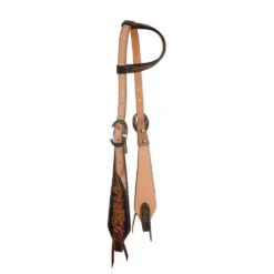 Professionals Choice Professional ' S Black Floral Roughout Single Ear Headstall