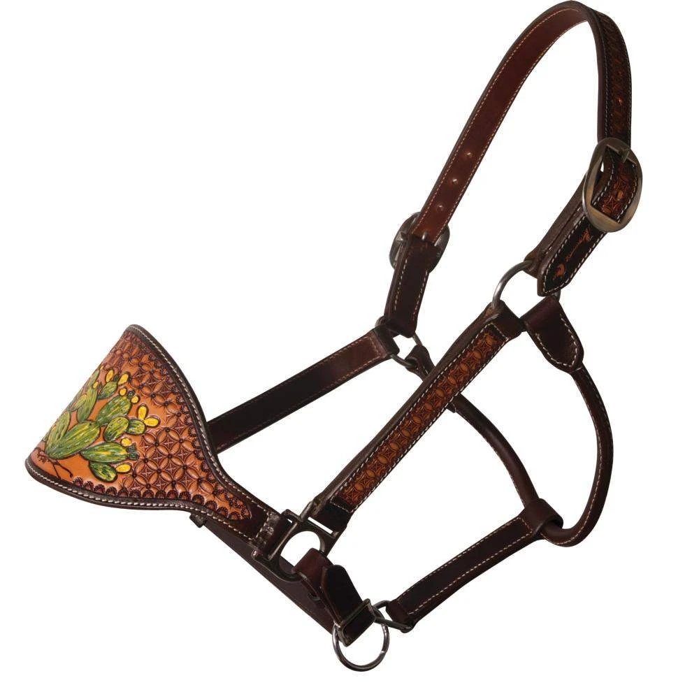 Professionals Choice Professional ' S Cactus Leather Bronc Halter