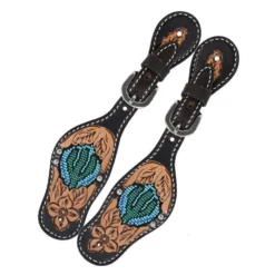 Rafter T Ranch Company Beaded Cactus Youth Spur Straps