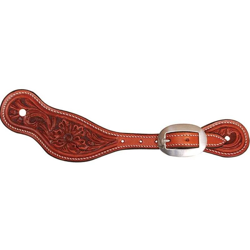 Martin Saddlery Chestnut Spur Strap With Alpine Floral Tooling