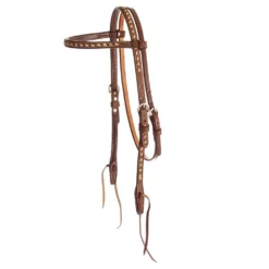 NRS Chocolate Roughtout Browband Headstall W/Tan Buckstitch