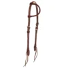 NRS Pink Buckstitch Chocolate Roughtout Slip Ear Headstall