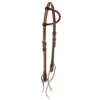 NRS Slip Ear Chocolate Roughtout Headstall With Tan Buckstitch