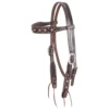 Martin Saddlery Skirting Leather Browband Headstall W/Rope Edged Dots