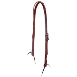 Professionals Choice West Texas 5/8in Burgundy Slip Ear Headstall With Harness Leather Ear