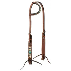 Weaver Leather Turquoise Cross Aztec 5/8in Single Ear Headstall