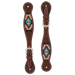 Weaver Leather Weaver Turquoise Cross Aztec Ladies Spur Straps