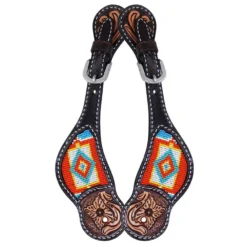 Oxbow Colorado Beaded Tooled Spur Straps
