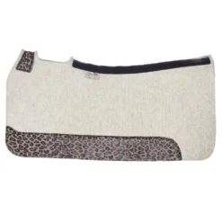 5 Star Equine Products Supplies Inc. 5 The Barrel Racer 7/8 Natural Felt Saddle Pad With Cheetah Wear Leathers