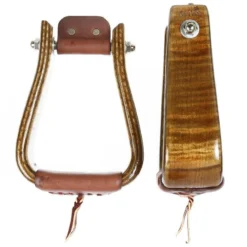 Don Orrell Stirrups Premier Tiger Maple 3in Deep Roper Stirrup