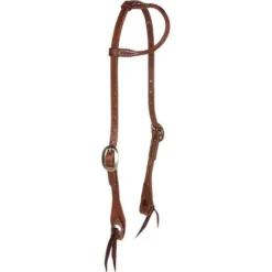 NRS Sliding Oiled One Ear Headstall W/Tie Bit Ends And Conchos