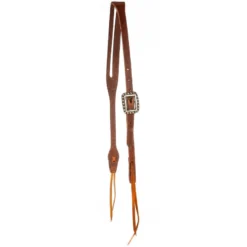 Cowperson Tack 5/8inch Slot Ear Headstall W/ Square Antique Dotted Buckle