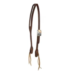 Cowperson Tack 5/8inch Slot Ear Headstall W/ A Copper Flower Belt Buckle