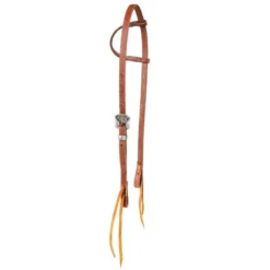 Cowperson Tack Cowboy Slide Ear Headstall W/ Silver Cross Scrolled Hardware