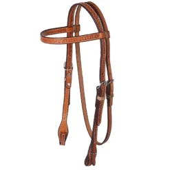 NRS Running W Oiled Browband Headstall With Quick Change Ends
