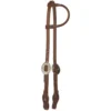 Nrs Tack Oiled 5/8 Inch Box Loop Single Ear Headstall With Floral Cart Buckles
