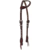 Double J Saddlery Chocolate Roughout Single Ear With Tan Buckstitch Headstall
