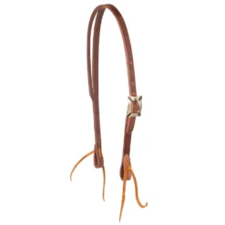 Cowperson Tack 5/8in. Harness Slot Ear Headstall With A Brown Iron Buckle
