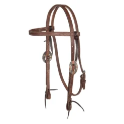 Nrs Tack 5/8in. Oiled Browband Headstall With Floral Cart Buckles