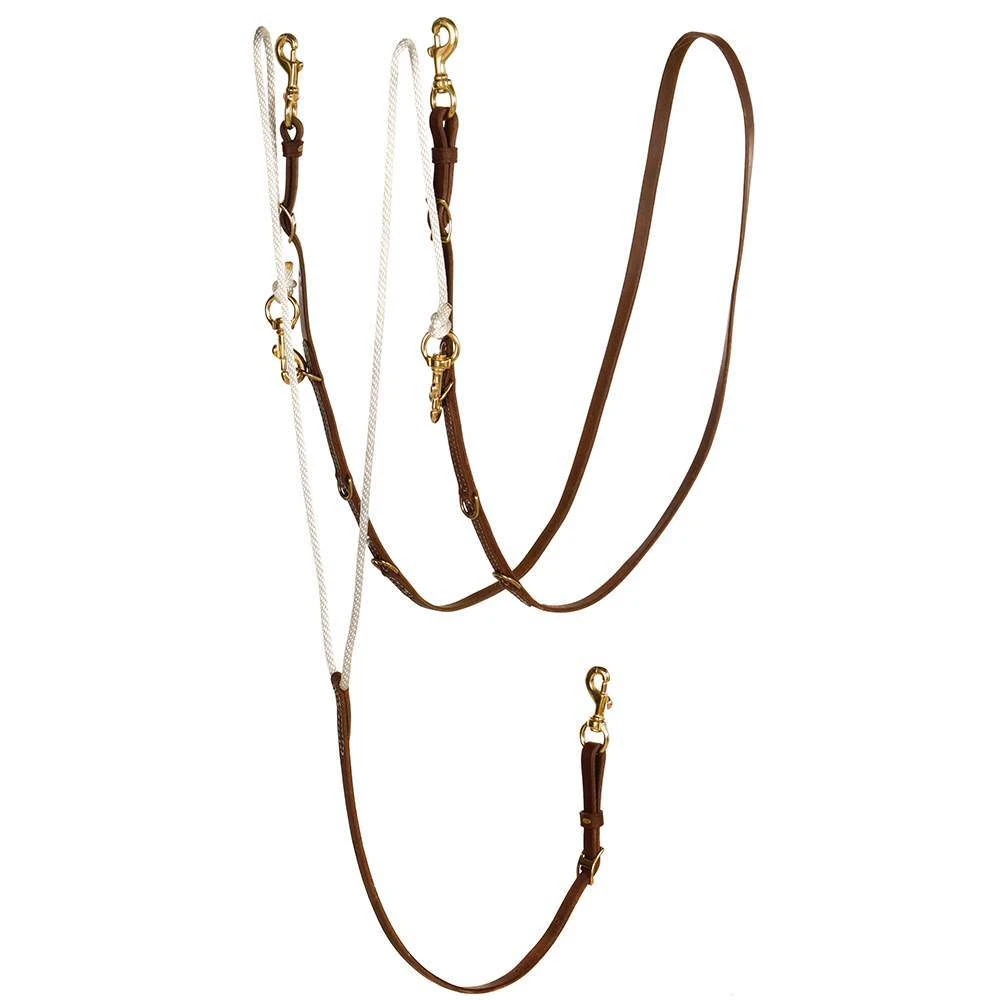 Nrs Tack Oiled Harness Leather Roping Rein German Martingale - Image 2